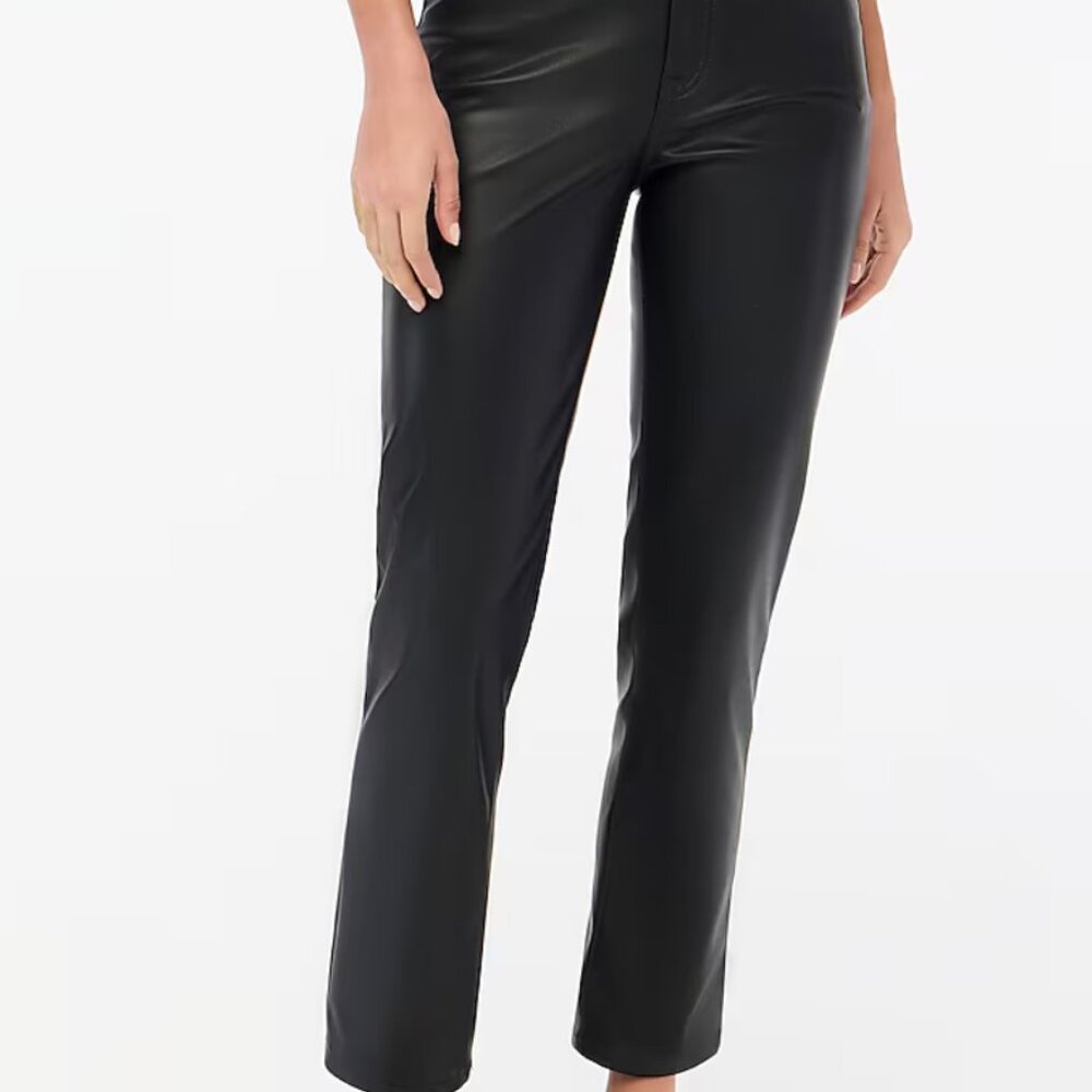 Straight-leg Pant in Faux Leather - Size 26
